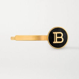 Limited Signature collection 18k Gold plated And Leather Hair Slide